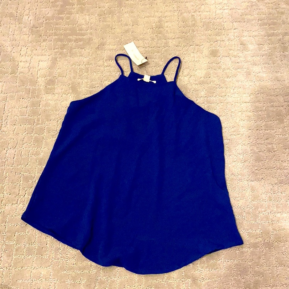 navy high neck top